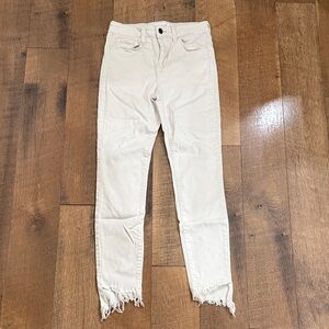 Cello Women's Beige Frayed Hem Jeans